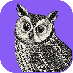 FilmCraft owl icon on a purple background